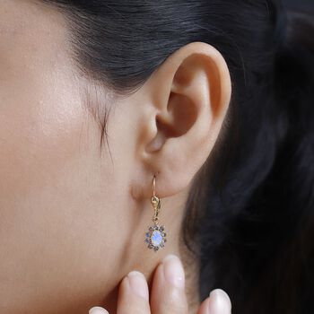 AA nat&uuml;rliche Welo Opal und Tansanit-Ohrringe - 1,43 ct.