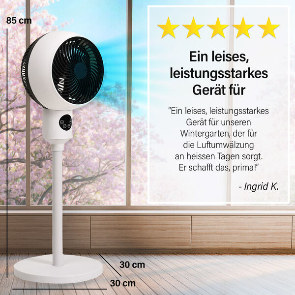 HOMESMART Standventilator mit Timer und 3 Geschwindigkeitsstufen, Wei&szlig; image number 2
