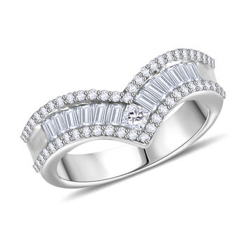 LUSTRO STELLA Wei&szlig;er Zirkonia-Ring, 925 Silber rhodiniert - 1,54 ct.