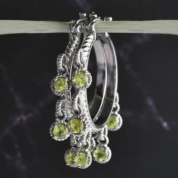 Peridot Creolen, Edelstahl ca. 2.99 ct