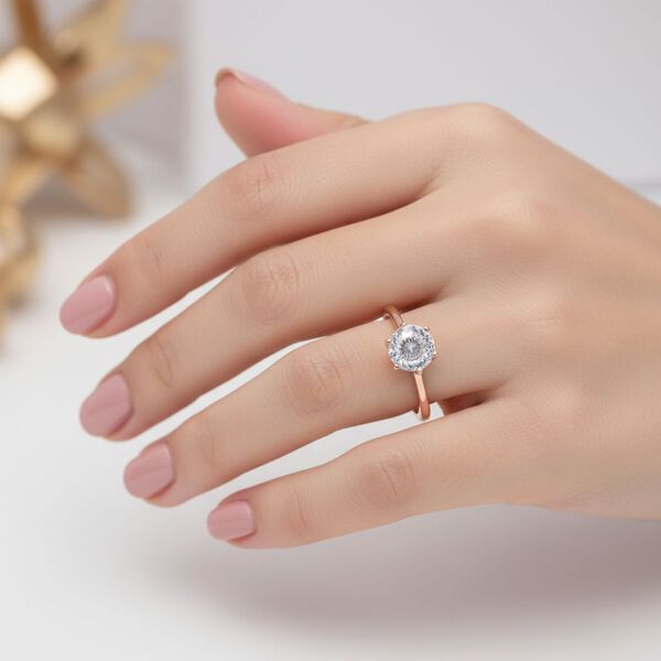 D'Joy Moissanit Ring, 925 Silber 750 Ros&eacute;gold Vermeil - 1,38 ct. image number 2