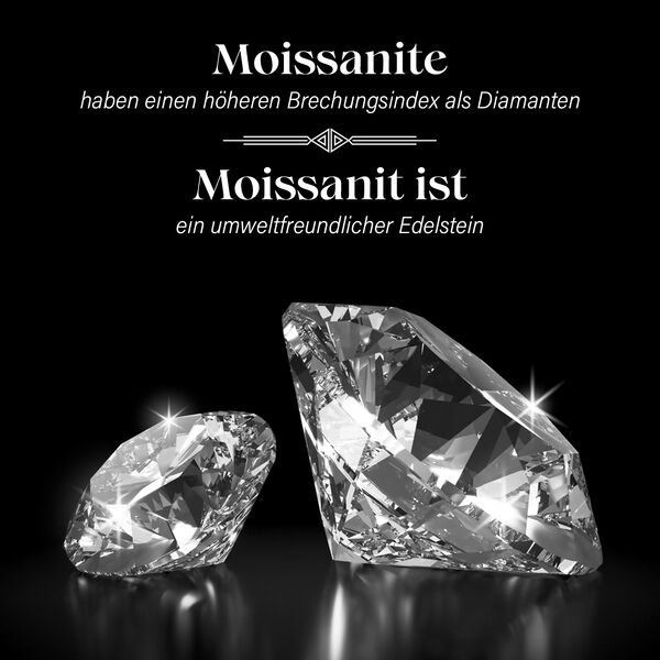 Funkelnde Königin- Moissanit Schmuckset, 925 Silber 750 Gelbgold Vermeil - 1,77 ct. image number 4