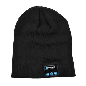 Beanie Mütze mit Bluetooth Kopfhörer, schwarz