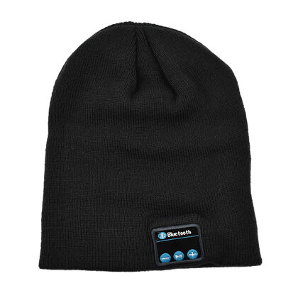 Beanie M&uuml;tze mit Bluetooth Kopfh&ouml;rer, grau