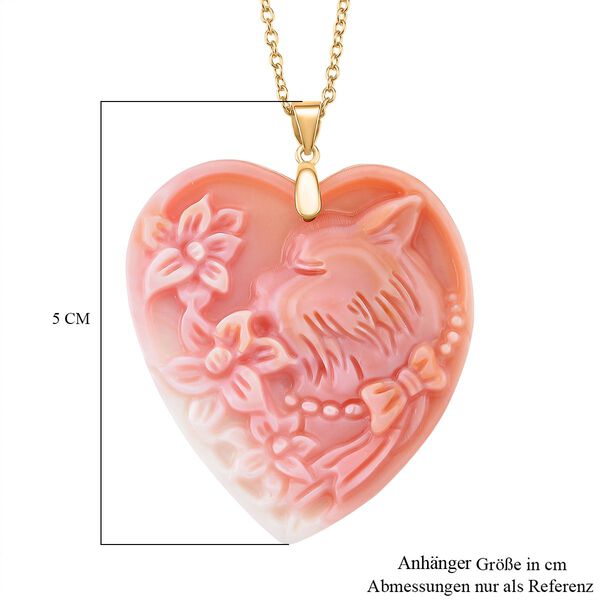 SEHR SELTENER Natürliche Rosa Königsmuschel Perle Anhänger mit Kette ca. 50 cm, 925 Silber vergoldet image number 5