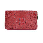 Clutch aus 100% echtem Leder mit Kroko-Prägung, Größe 20x5x12 cm, Rot image number 0