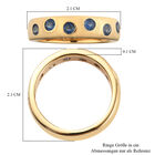 Blauer Saphir Band Ring 925 Silber 585 Vergoldet image number 6