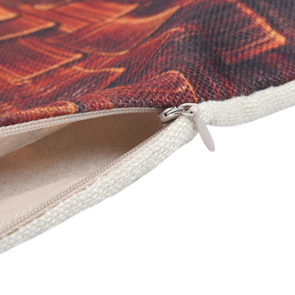 2er-Set bedruckte Kissenbez&uuml;ge, Gr&ouml;&szlig;e 45x45 cm, braun image number 5