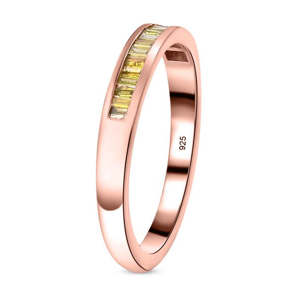 Gelber Diamant-Ring, 925 Silber rosévergoldet - 0,25 ct. image number 5