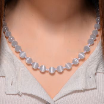 Katzenaugen Halskette mit Chatoyance-Effekt, 50 cm