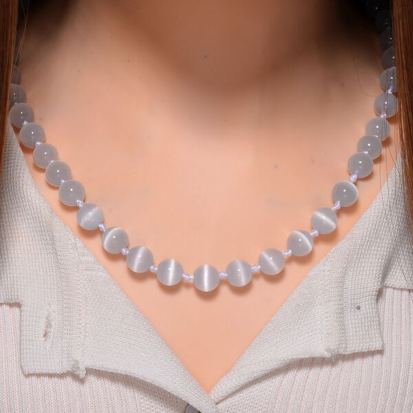 Katzenaugen Halskette mit Chatoyance-Effekt, 50 cm image number 2