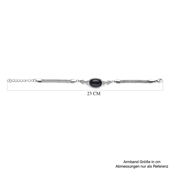 Schwarz gef&auml;rbtes Achat und wei&szlig;es Kristall-Armband, 19 cm - 12,80 ct. image number 6