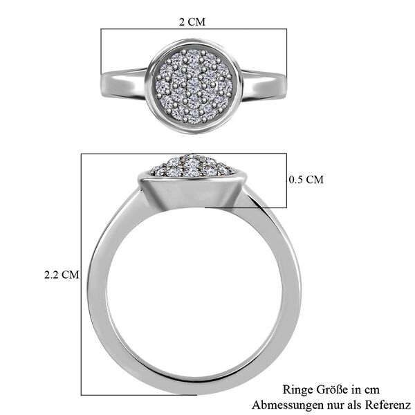 88 Facetten Moissanit Ring 925 Silber platiniert  ca. 0,29 ct image number 7