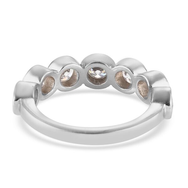 LUSTRO STELLA Hergestellt mit ZIRKONIA 7 Stein Ring 925 Silber Platin-Überzug (Größe 16.00) ca. 1,73 ct image number 5