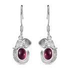 AA Afrikanischer Rubin (Fissure gefüllt) Ohrringe 925 Silber rhodiniert ca. 2.58 ct