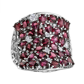 D'Joy AA nat&uuml;rlicher Rhodolith Granat und Zirkon Ring - 7,50 ct.