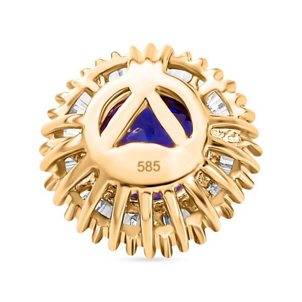 AAA Tansanit und Diamant Anhänger in 585 Gold - 1,06 ct. image number 6