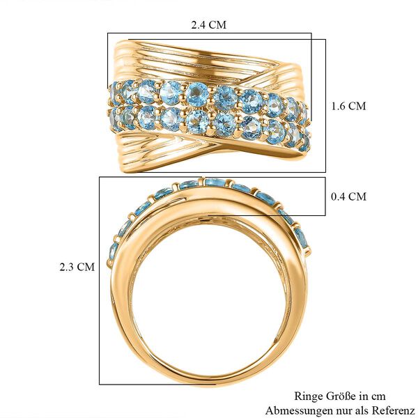 GP Art déco Kollektion- Schweizer Blautopas und Kanchanaburi blauer Saphir-Ring- 2,16 ct. image number 7