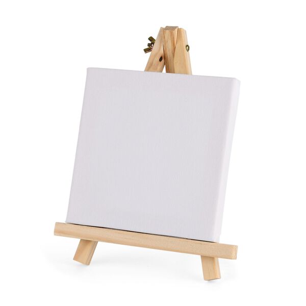 Leinwand-Malset - 3-teiliges Set mit Blanko-Leinwänden, inklusive Farben, Mischpalette, Staffelei und Pinseln image number 4