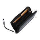 Brieftasche aus 100% echtem Leder, RFID Kroko-Prägung mit abnehmbarem Riemen, Dunkelblau image number 3