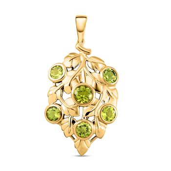 Nat&uuml;rlicher Peridot-Anh&auml;nger, 925 Silber vergoldet ca. 3,54 ct