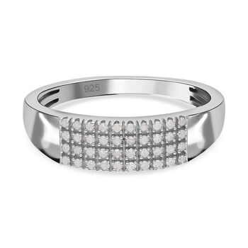 Wei&szlig;er Diamant Ring 925 Silber platiniert (Gr&ouml;&szlig;e 16.00) ca. 0.20 ct