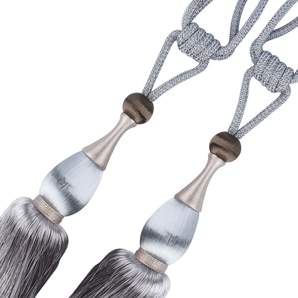 2er-Set Vorhang Raffhalter Quasten, L&auml;nge 46 cm, Silber image number 5