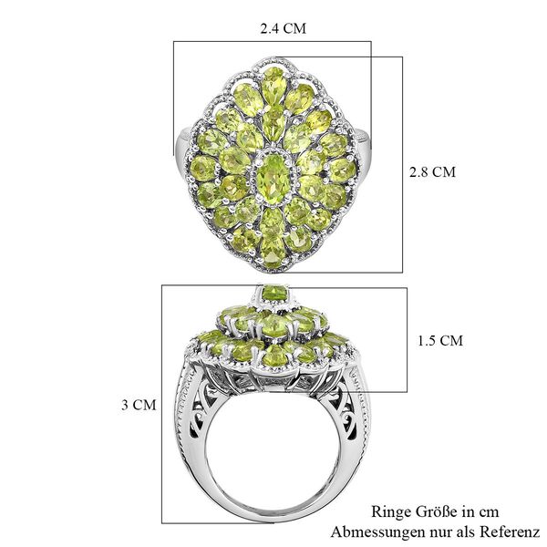 Nat&uuml;rlicher Peridot-Ring 925 Silber platiniert  ca. 5,93 ct image number 7