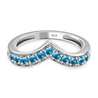 Neon Apatit Ring, 925 Silber platiniert (Größe 19.00) ca. 0.44 ct