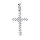 Weißer Zirkonia Anhänger 925 Silber rhodiniert