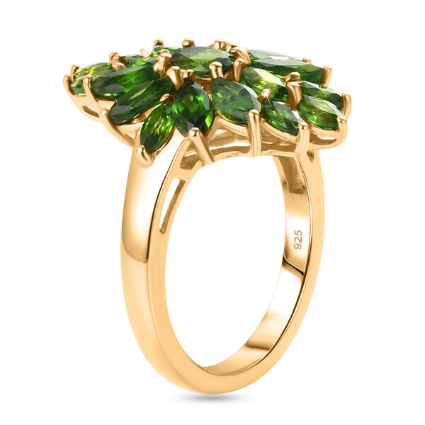 Nat&uuml;rlicher Chromdiopsid-Ring, 925 Silber vergoldet  ca. 2,40 ct image number 5