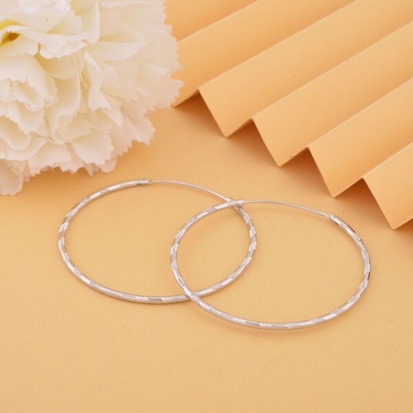 Rhodinierte Creolen, 925 Silber image number 2