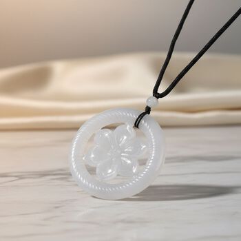 Wei&szlig;e Jade Halskette Flexibles cm ca. 110.00 ct