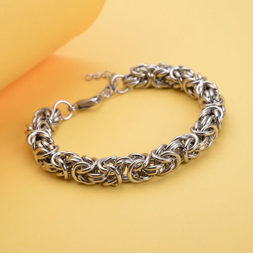 Kettengeflect Byzantin-Armband, Reiner Edelstahl, ca. 19 cm, ca. 35.00g image number 1
