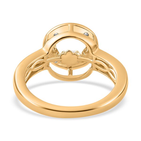Tanzender Moissanit-Ring, 925 Silber 750 Gelbgold Vermeil - 0,48 ct. image number 6