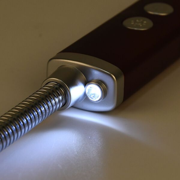 Elektronisches USB-Feuerzeug mit Taschenlampe, wiederaufladbar per USB, 24x2.6x1.8 cm, Rot image number 2