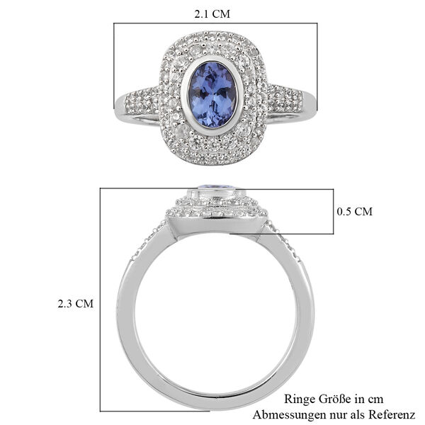 Tansanit und Zirkon Ring - 1,22 ct. image number 5