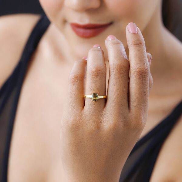 Natürlicher, goldener Tansanit-Ring - 0,85 ct. image number 3