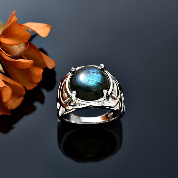 Labradorit Ring, Messing (Gr&ouml;&szlig;e 17.00) ca. 5.82 ct image number 3