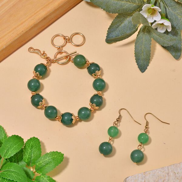 Gr&uuml;nes Aventurin-Schmuckset - 185 ct. image number 2