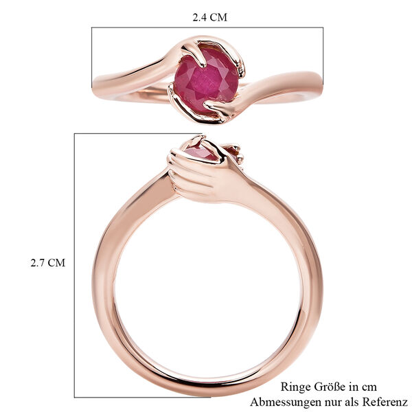 Afrikanischer Rubin-Ring, (Fissure gef&uuml;llt), 925 Silber ros&eacute;vergoldet image number 7