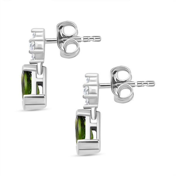 Nat&uuml;rliche Chromdiopsid und Zirkon-Ohrringe - 0,99 ct. image number 4