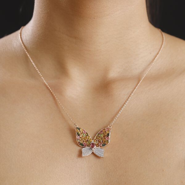 GP Trionfo Kollektion - AA Multi Turmalin, Zirkon und Kanchanaburi blaue Saphir-Halskette, 45 cm - 4,91 ct. image number 3