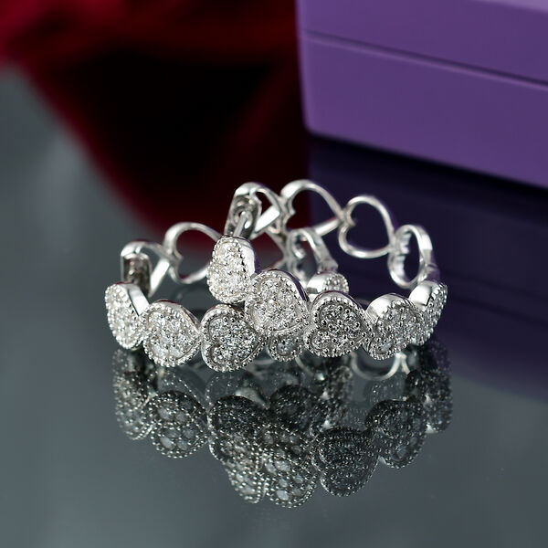 LUXURIANT DIAMOND- SGL zertifizierte SI-GH Labor Diamant Ohrringe, 925 Silber rhodiniert - 1,50 ct. image number 2