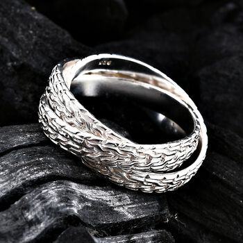 Royal Bali Kollektion - Tulang Naga Wickelring Trio in 925 Silber