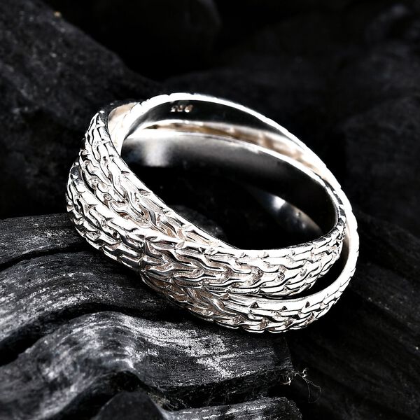 Royal Bali Kollektion - Tulang Naga Wickelring Trio in 925 Silber image number 1