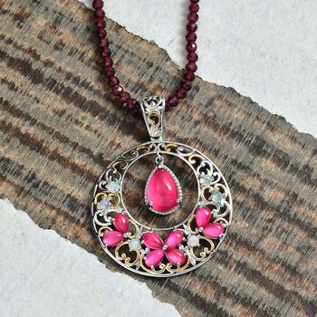 D'Joy Maulbeer Mondstein Schmuckset ca. 45 cm 925 Silber rhodiniert, 925 Silber Rhodiniert und 750 Gelbgold Vermeil ca. 47.16 ct