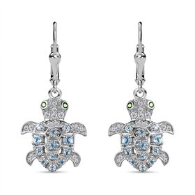 GP Trionfo Kollektion - AA Schweizer Blautopas Ohrringe 925 Silber rhodiniert ca. 2.07 ct