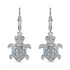 GP Trionfo Kollektion - AA Schweizer Blautopas Ohrringe 925 Silber rhodiniert ca. 2.07 ct