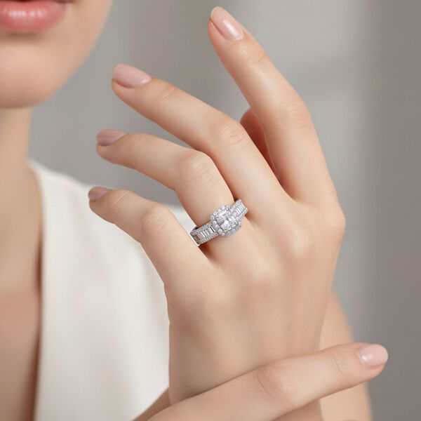 LUXURIANT DIAMOND - Lab Grown Diamant VS-EF Ring 925 Silber rhodiniert (Größe 18.00) ca. 0.99 ct image number 2